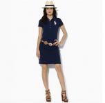 robes polo ralph lauren femmes  coton blue whie pony